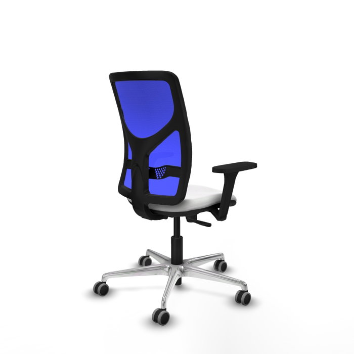 PIQUERAS Y CRESPO Silla de oficina Motilla con mecanismo Sincro, Blanco y Azul
