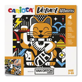 Juego Educativo Carioca Velvet Artworks +3 Años (Terciopelo Para Colorear) Van Orton Art Set De 4 Laminas