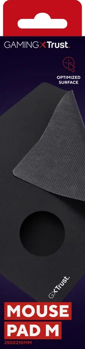 Trust GXT 752 Alfombrilla de ratón Gaming para juegos, Textura optimizada, Antideslizante, Negro, M (250x210x3mm)