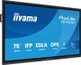 iiyama Pantalla Interactiva 75" UHD 4K Android TE7515A-B1AG con 16GB/128GB, Wifi 6, HDMI, USB-C, IPS, Antiglare, Media Play