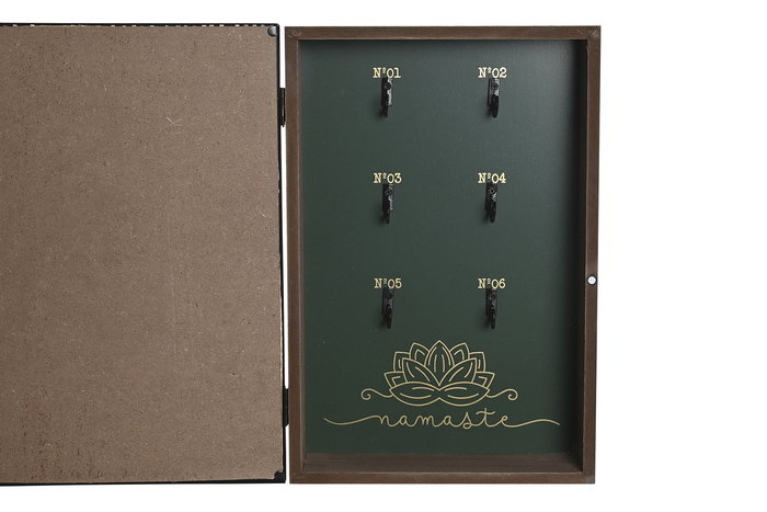 DKD Home Decor Guardallaves Oriental 2023 Natural Negro MDF 6 x 30 x 20 cm (2 Unidades)