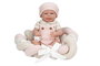 Muñecas Arias Muñeca Elegance Zoe Rosa 42 cm con Cojín, Cuerpo de Vinilo, para Niña