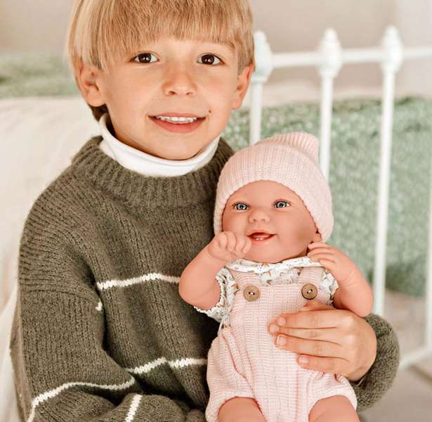 Muñecas Arias Muñeca Elegance Zoe Rosa 42 cm con Cojín, Cuerpo de Vinilo, para Niña