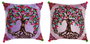 DKD Home Decor Cojín de Algodón con Diseño de Árbol Bordado, Multicolor