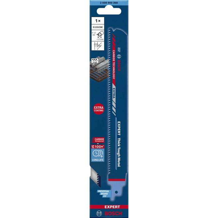 Bosch EXPERT S 1155 CHC Hoja para Sierra de Sable Thick Tough Metal