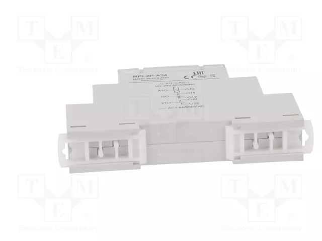 RELPOL RPI-2P-A24 Relé de instalación DPDT 8A 24V AC