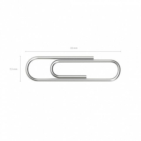 ERICH KRAUSE 7856 Caja 100 Clips de Papel Niquelados 33mm