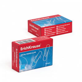 ERICH KRAUSE 7856 Caja 100 Clips de Papel Niquelados 33mm