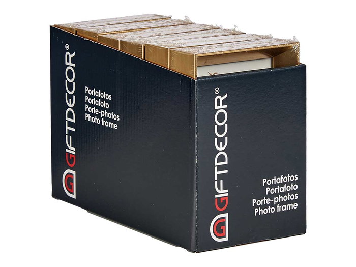 Giftdecor Portafoto Plástico Moldura Oro para Fotos 10x15 cm con Gancho (Set de 24)