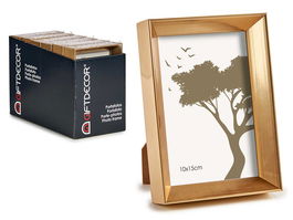 Giftdecor Portafoto Plástico Moldura Oro 10x15 cm (Set de 24)
