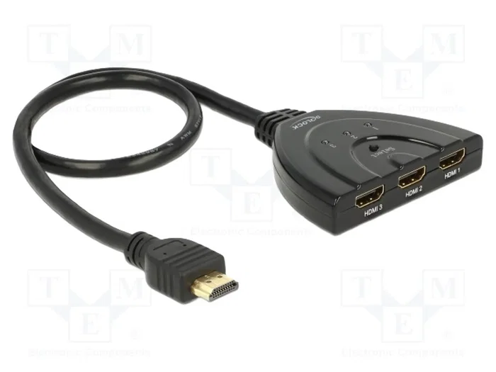 DeLOCK 87619 Conmutador HDMI Bidireccional 3 de 1, 4K 30 Hz