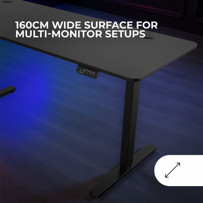 Mars Gaming MGD-ERGOPRO160 Mesa Elevable Eléctrica 160cm Negra