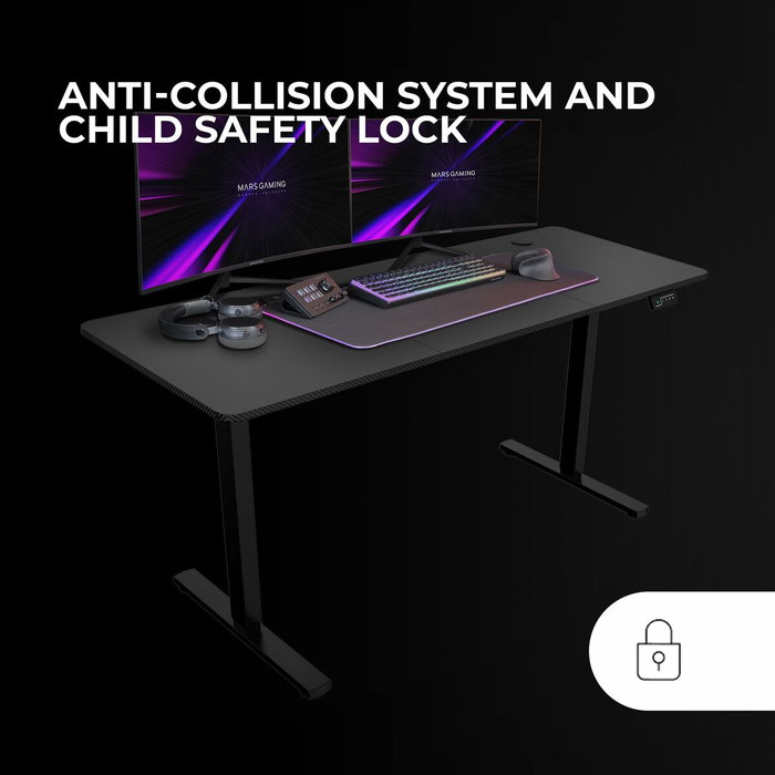 Mars Gaming MGD-ERGOPRO160 Mesa Elevable Eléctrica 160cm Negra