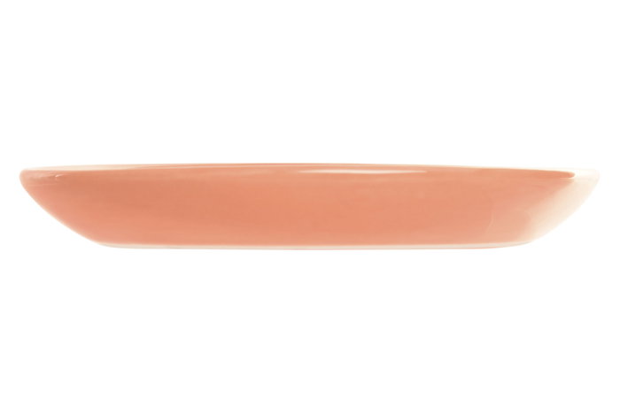 DKD Home Decor Bandeja Vaciabolsillos Rosa Naranja Cerámica 12 x 2 x 15 cm (12 Unidades)