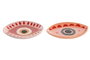 DKD Home Decor Bandeja Vaciabolsillos Rosa Naranja Cerámica 12 x 2 x 15 cm (12 Unidades)