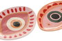 DKD Home Decor Bandeja Vaciabolsillos Rosa Naranja Cerámica 12 x 2 x 15 cm (12 Unidades)