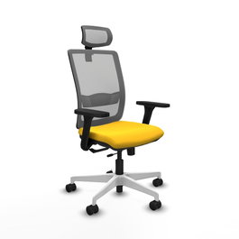 PIQUERAS Y CRESPO Silla de oficina Haches con Mecanismo Sincro/Traslack Amarillo y Gris