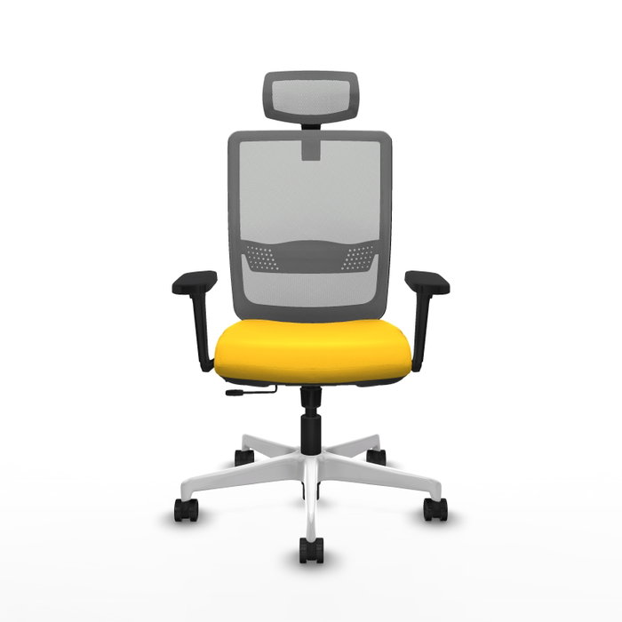 PIQUERAS Y CRESPO Silla de oficina Haches con Mecanismo Sincro/Traslack Amarillo y Gris