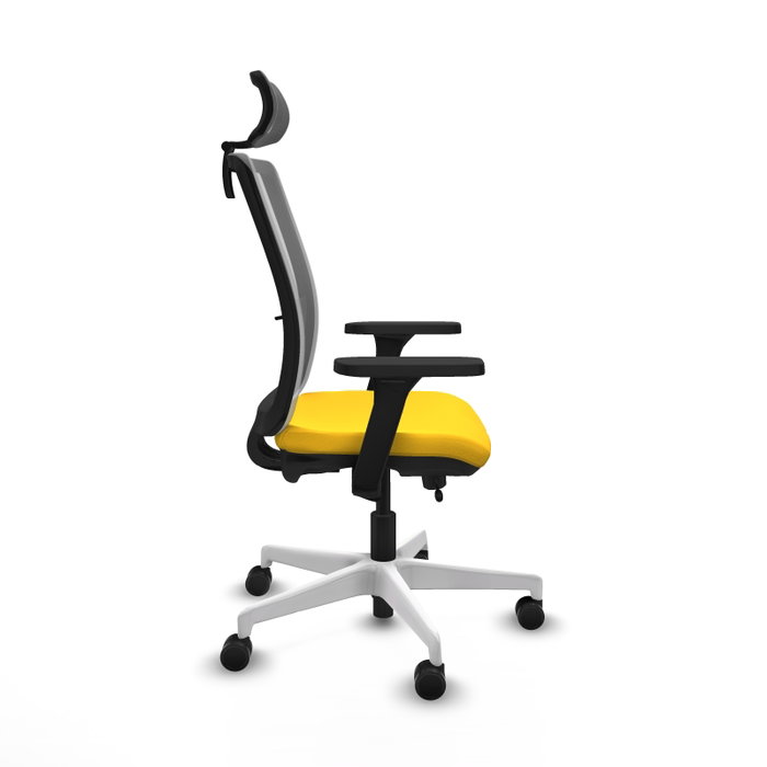 PIQUERAS Y CRESPO Silla de oficina Haches con Mecanismo Sincro/Traslack Amarillo y Gris