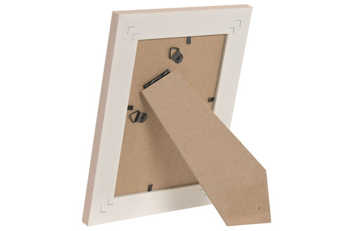 DKD Home Decor Marco de Foto 10x15 Blanco Beige Scandi 1.7 x 20 x 15 cm (12 Unidades)