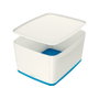 LEITZ MyBox Caja de almacenaje 18,0 l - 38,5 x 31,8 x 19,8 cm perlweiß/blau