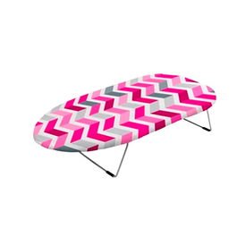 Metaltex Tabla de Planchar Sobremesa Modelo Alcor con Diseño Zig-zag, Lámina Nido de Abeja, Funda de Algodón, 34 x 75 cm, Blanca