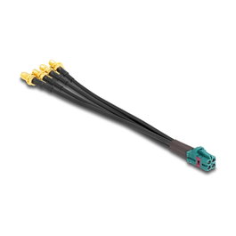 DeLOCK Cable Mini FAKRA Z cuádruple hembra a 4 x SMA hembra tipo A, 0.2 m, 50 Ω, 20 GHz, Negro