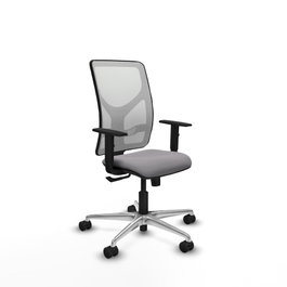 PIQUERAS Y CRESPO Silla de oficina Motilla con mecanismo Sincro, Gris y Blanco