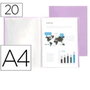 Liderpapel Carpeta Escaparate con 20 Fundas DIN A4 Lavanda Opaco