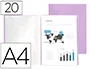 Carpeta Liderpapel Escaparate 20 Fundas Polipropileno DIN A4 Lavanda Opaco