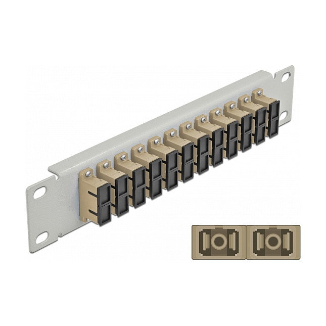 DeLOCK Panel de conexión de fibra óptica 10″ 12 puertos SC Duplex DeLOCK Panel de conexión de fibra óptica 10″ 12 puertos SC Duplex