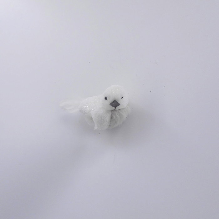 DKD Home Decor Figura Navidad Alpina Pajaro Blanco Marron Espuma Pluma 6 x 8 x 10 cm (2 Unidades)