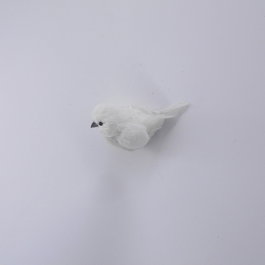 DKD Home Decor Figura Navidad Alpina Pajaro Blanco Marron Espuma Pluma 6 x 8 x 10 cm (2 Unidades)