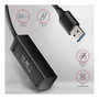 Axagon HUE-M1A Mini Hub USB Superspeed con 4 puertos USB 3.0, 20cm, negro