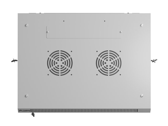 Lanberg Armario Rack de Pared 19 pulgadas 9U 600x450 gris con puertas perforadas