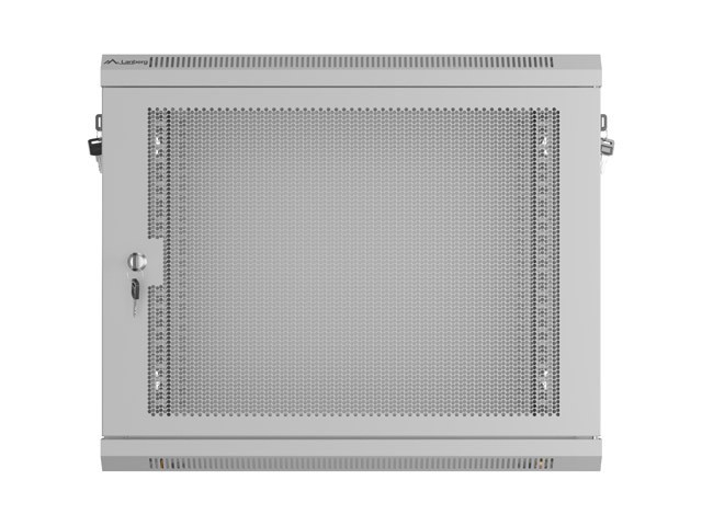Lanberg Armario Rack de Pared 19 pulgadas 9U 600x450 gris con puertas perforadas