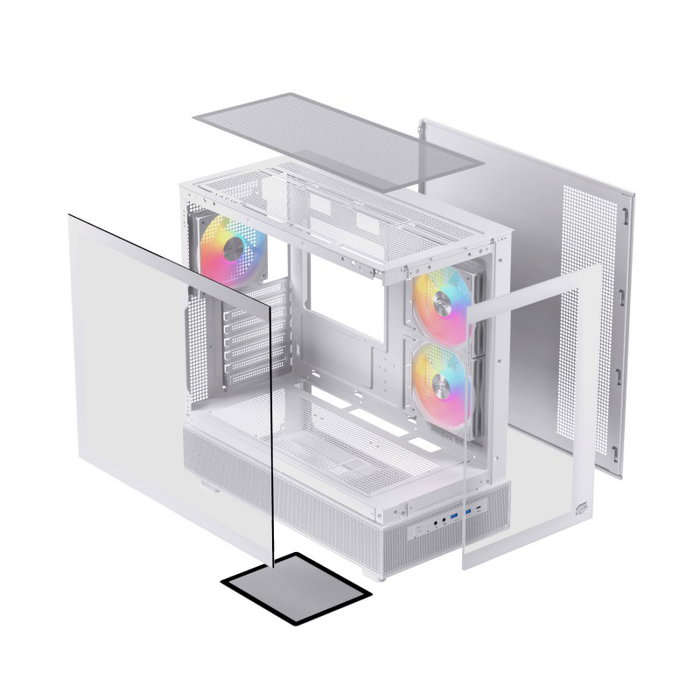 Einarex S500 Caja ATX Semitorre RGB 3 Ventiladores Blanca EXCS-PR-500R-W