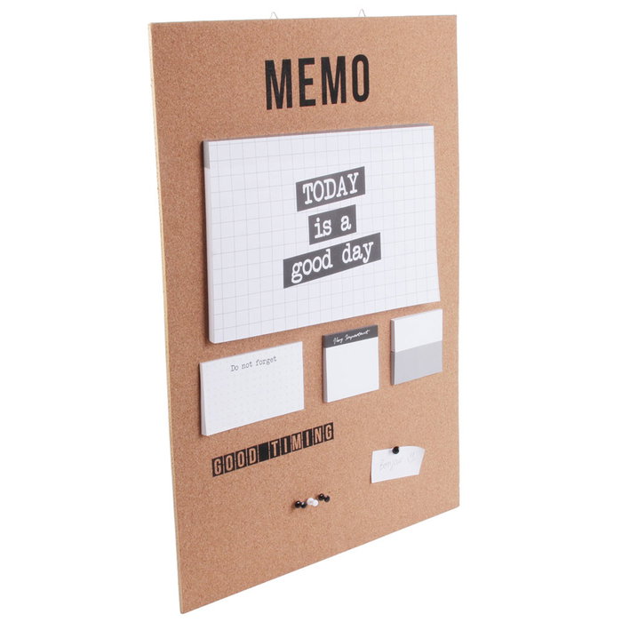 Dites-le avec des Mots Happy Working Memo/Calendario Perpetuo Tablón con Ganchos para Pared y Chinchetas 40x2x60 cm