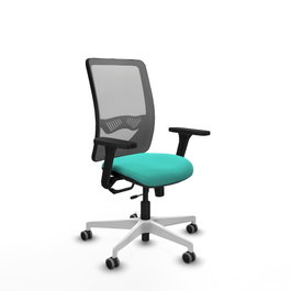 PIQUERAS Y CRESPO Silla de oficina Zulema con mecanismo Sincro/Traslack, Turquesa y Gris