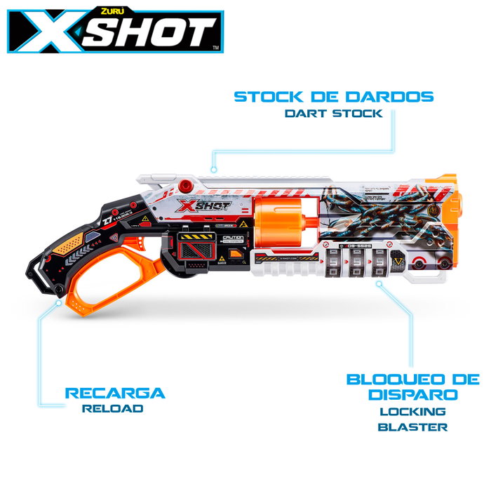 X-Shot Skins Lock Baster Pistola de dardos con sistema de bloqueo
