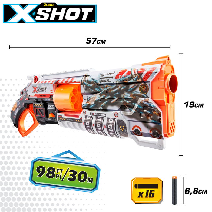 X-Shot Skins Lock Baster Pistola de dardos con sistema de bloqueo