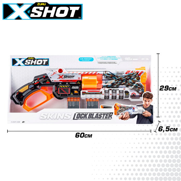 X-Shot Skins Lock Baster Pistola de dardos con sistema de bloqueo
