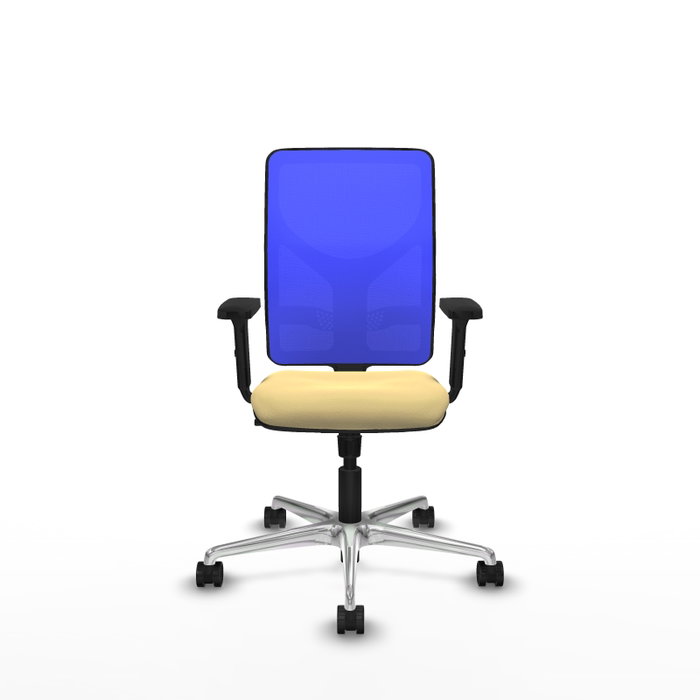 PIQUERAS Y CRESPO Silla de oficina Motilla con mecanismo Sincro, Crema y Azul