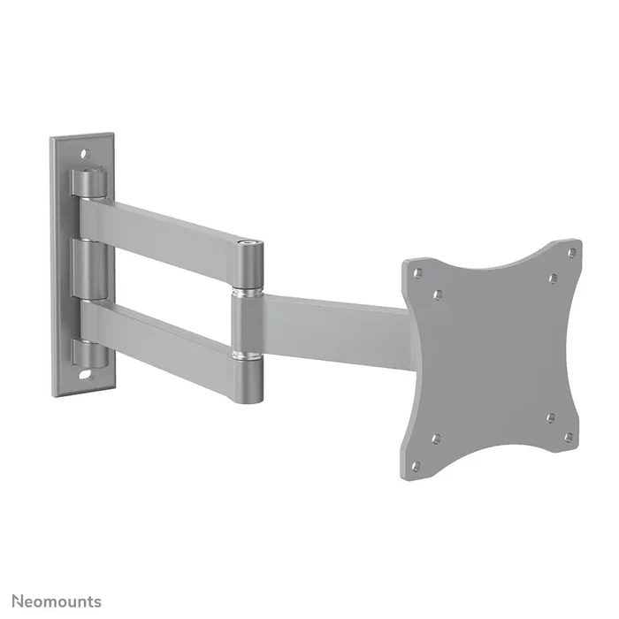Neomounts FPMA-W830 Soporte de Pared para TV/Pantalla, Movimiento Completo (Giro, Inclinación, Rotación), hasta 27" (68.6 cm), 12 kg, VESA 75x75/100x100, Color Plata