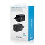 Aisens Cargador GaN 65W con 2x USB-C y 1x USB-A, Negro