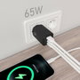 Aisens Cargador GaN 65W con 2x USB-C y 1x USB-A, Negro