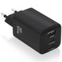 Aisens Cargador GaN 65W con 2x USB-C y 1x USB-A, Negro
