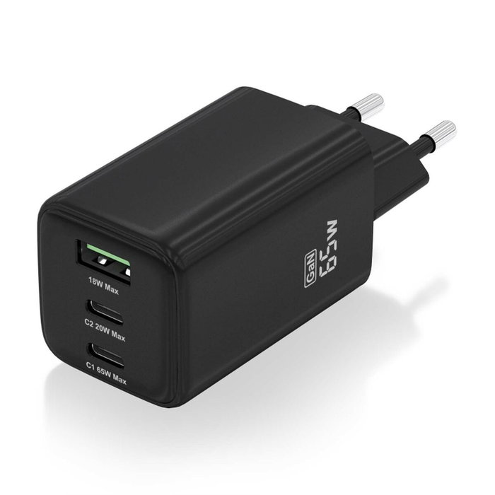 Aisens Cargador GaN 65W con 2x USB-C y 1x USB-A, Negro Aisens Cargador GaN 65W con 2x USB-C y 1x USB-A, Negro
