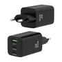 Aisens Cargador GaN 65W con 2x USB-C y 1x USB-A Negro
