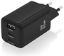 Aisens Cargador GaN 65W con 2x USB-C y 1x USB-A, Negro
